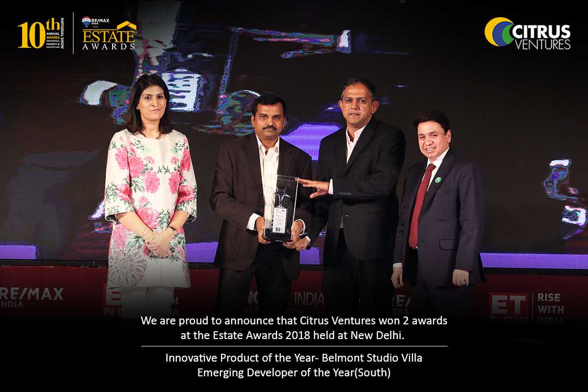 Citrus Ventures won 2 awards at the Estate Awards 2018 in New Delhi